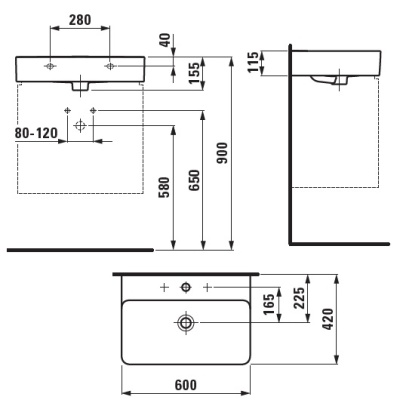 Раковина Laufen Val 60 8.1028.3 Белая