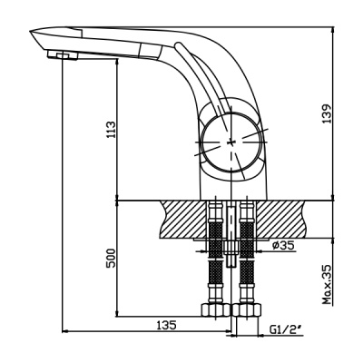 Смеситель для раковины Mixxus Premium Alaska 001 MXP0768 Хром