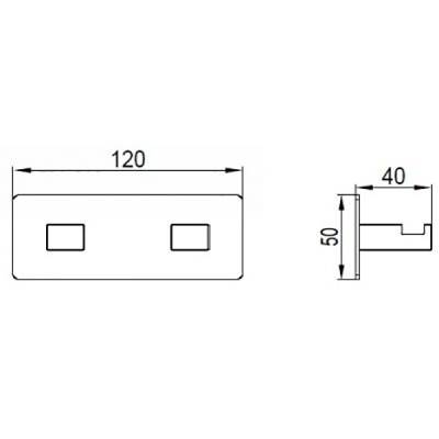 Двойной крючок Timo Selene 10014/00 Хром