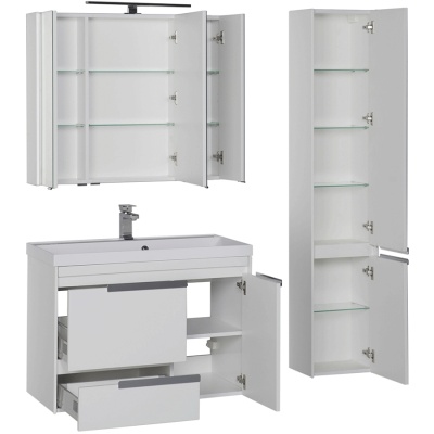 Комплект мебели для ванной Aquanet Тиволи 90 180561 подвесной Белый