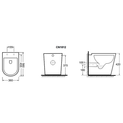 Унитаз Ceramica Nova Highlight Rimless CN1812 приставной с сиденьем Микролифт