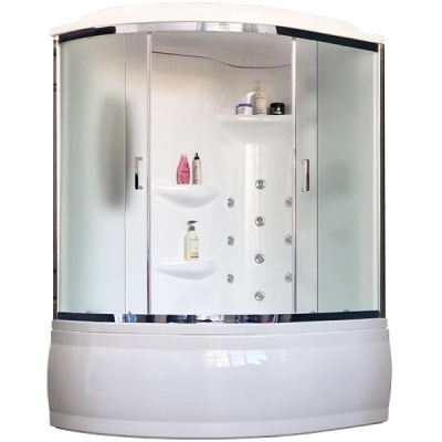 Душевая кабина Royal Bath ALP 170х100 RB170ALP-C-CH-R с гидромассажем стекло матовое задняя стенка Белая