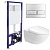 Комплект унитаза Duravit Architec 45720900A1 с инсталляцией Berges Wasserhaus Novum L3 040213 с сиденьем Микролифт и клавишей смыва Хром