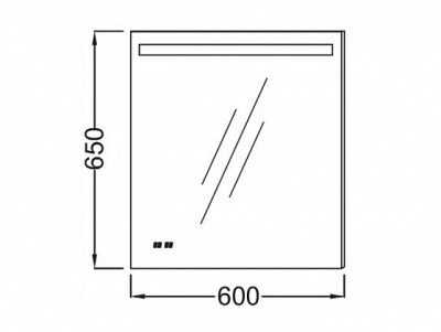 Зеркало Jacob Delafon Parallel 60 EB1430-NF с подсветкой и подогревом с сенсорным выключателем и часами