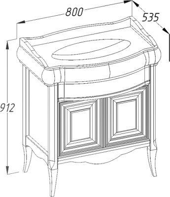 Тумба под раковину Opadiris Лоренцо 80 Z0000008220 Белая матовая