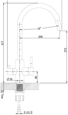 Смеситель для кухни Agger Zest A0700700 Хром