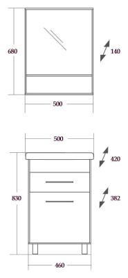 Тумба под раковину Onika Натали 50 Ясень шимо светлый