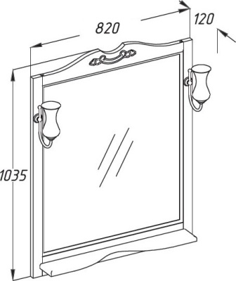 Зеркало Opadiris Тибет 80 Z0000006653 Слоновая кость