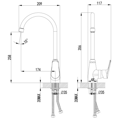 Смеситель для кухни Lemark Partner LM6555C Хром