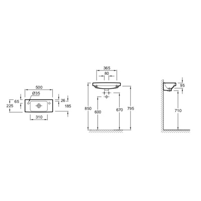 Раковина Jacob Delafon Odeon Up 50 E4701R-00 Белая