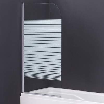 Шторка на ванну Grossman GR-100P 100 Хром стекло с узором