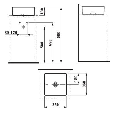 Раковина-чаша Laufen Living Square 36 8.1143.3 Белая