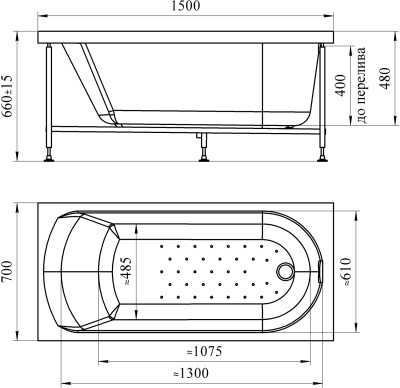 Акриловая ванна Radomir Vannesa Ника 150х70 2-01-0-0-1-201 Белая без гидромассажа