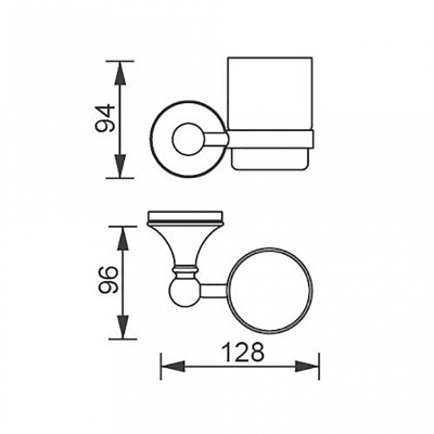 Стакан для зубных щеток Aquanet 5584 Хром
