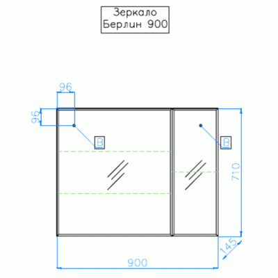 Зеркальный шкаф Style Line Берлин 90 СС-00002250 Соната