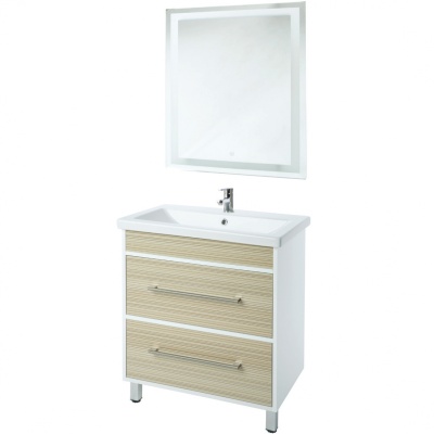 Тумба c раковиной Bellezza Фабио 80 Бежевая структурная