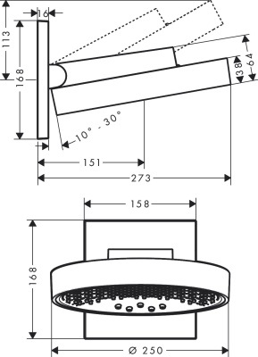 Верхний душ Hansgrohe Rainfinity 26232000 Хром