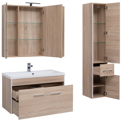 Тумба под раковину Aquanet Августа 100 210021 подвесная Дуб сонома