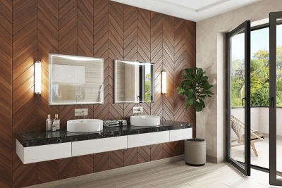 Зеркало Vigo Eva Luxe 70 с подсветкой и часами Хром