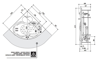 Акриловая ванна Jacuzzi Celtia 150x150 9F43-141A белая