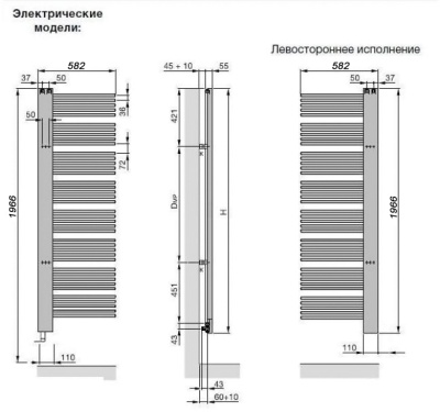 Полотенцесушитель Zehnder Yucca Cover YPE-180-60/YD Белый правый