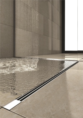 Душевой лоток Berges Wasserhaus Super Slim 700 090153 с решеткой Матовый хром