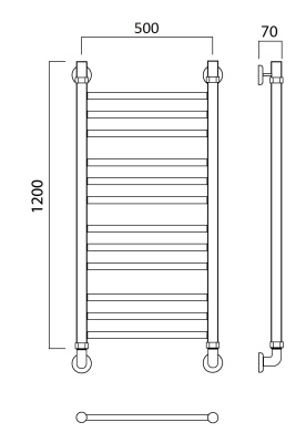 Водяной полотенцесушитель Aquanerzh 00-60A12050 Хром
