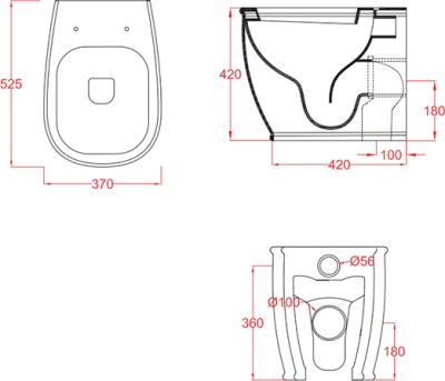 Унитаз Artceram Azuley AZV002 01 00 приставной Белый