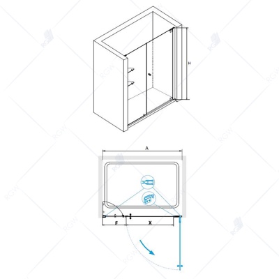 Душевая дверь в нишу RGW Hotel HO-05 140 профиль Хром стекло прозрачное