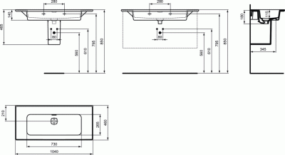 Раковина Ideal Standard Strada II 104 T363501 Евробелая