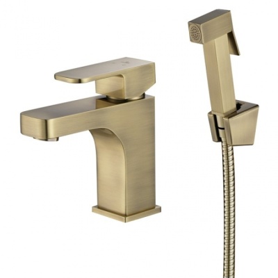 Смеситель для раковины Kaiser Sonat 34088-1 с гигиеническим душем Бронза