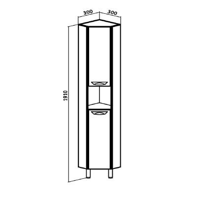 Шкаф пенал Runo Эконом 30 угловой Белый