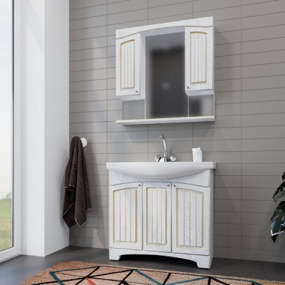 Тумба под раковину Mixline Крит 85 533082 Патина золото