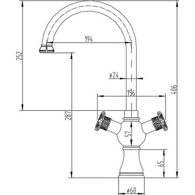 Смеситель для кухни ZorG Antic A 2004K-SL Серебро