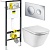 Комплект унитаза Roca The Gap 34647L000 с инсталляцией Viega Prevista Dry 792855 с сиденьем Микролифт и клавишей смыва Хром