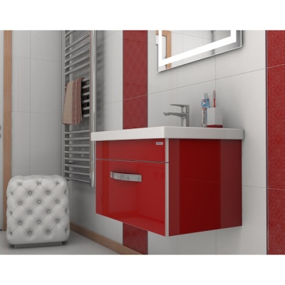 Тумба под раковину Какса-А Хилтон 70 003743 подвесная Бордовая