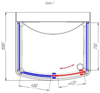 Душевая кабина Radomir Диана 1 118x108 1-05-1-0-0-0601 профиль Белый стекло матовое