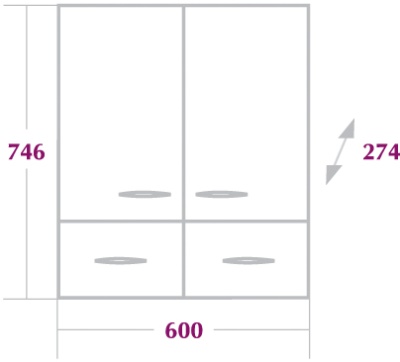 Шкаф Onika Кредо 60.2 Белый