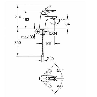 Смеситель для раковины Grohe Eurostyle 23567003 Хром