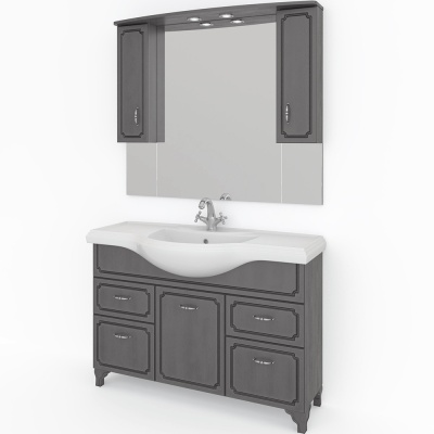 Тумба под раковину Какса-А Патина Классик 120 004489 Серая с черным