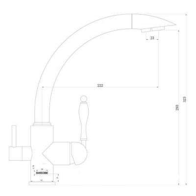 Смеситель для кухни Swedbe Selene Plus 8045 Черный сатин