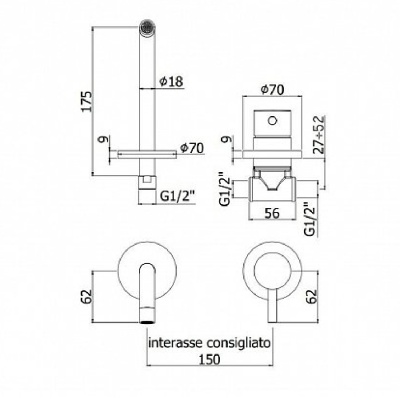 Смеситель для раковины Paffoni Light LIG006CR70 Хром