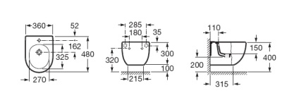 Биде Roca Meridian 357246000 подвесное Белое