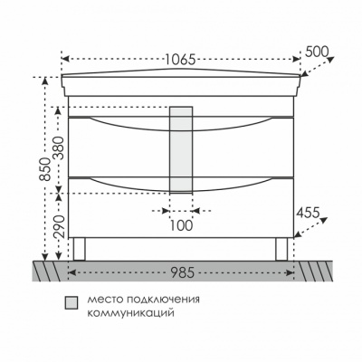 Тумба с раковиной СанТа Сатурн 105 700200 Белая