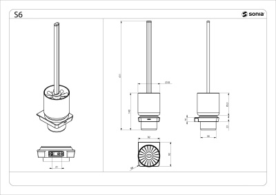 Ершик для унитаза Sonia S6 black 166497 Черный матовый