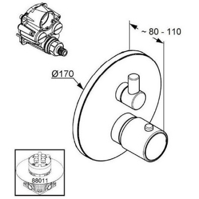 Смеситель для душа Kludi Zenta 388300545 с термостатом Хром