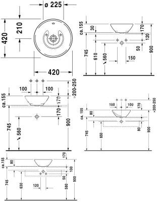 Раковина-чаша Duravit Bacino 42 0325420000 Белая