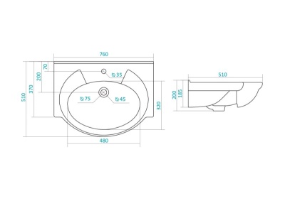 Тумба под раковину Style Line Ирис 75 Белый глянец