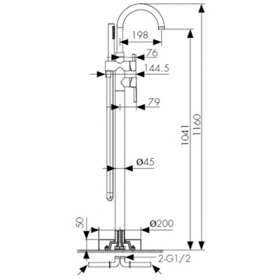 Смеситель для ванны Kaiser Merkur 26282 Хром