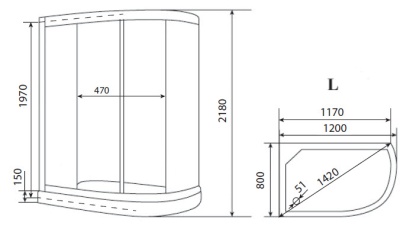 Душевая кабина Timo Eco 80x120 TE-0702 L с гидромассажем